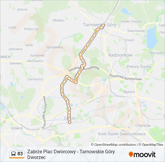 83 bus Line Map