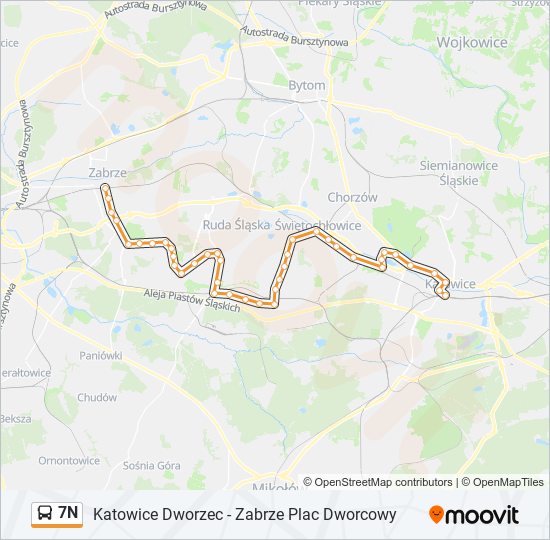 7N bus Line Map