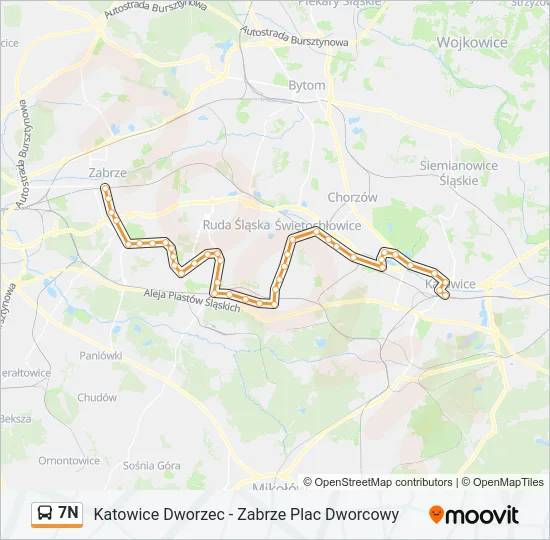 7N Bus Line Map