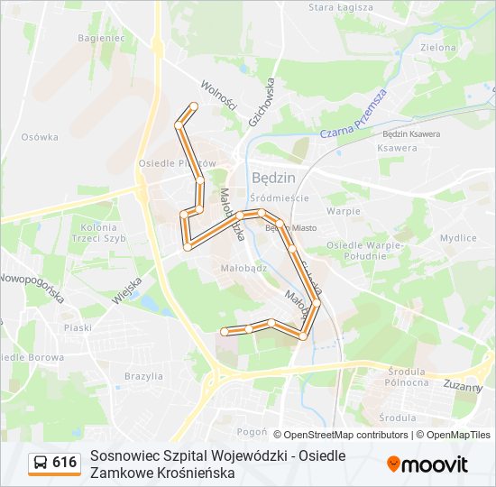 616 bus Line Map