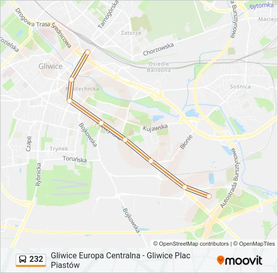 232 Bus Line Map