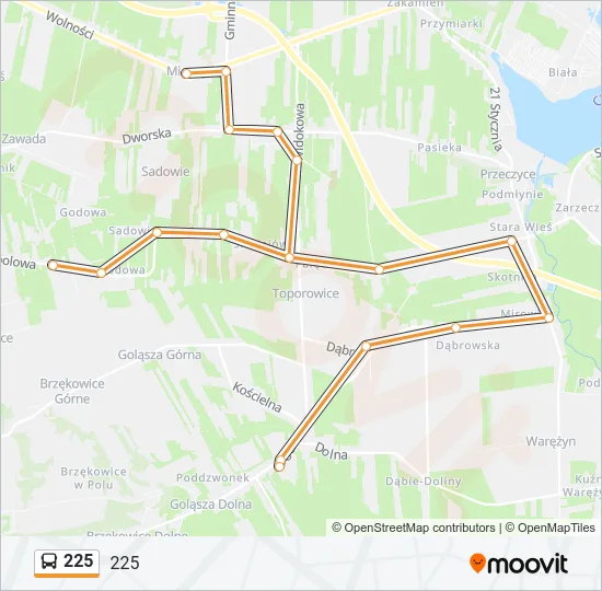 225 Bus Line Map
