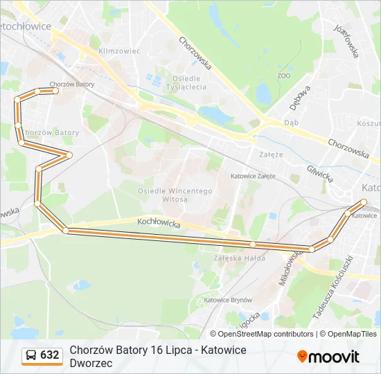 Автобус 632: карта маршрута