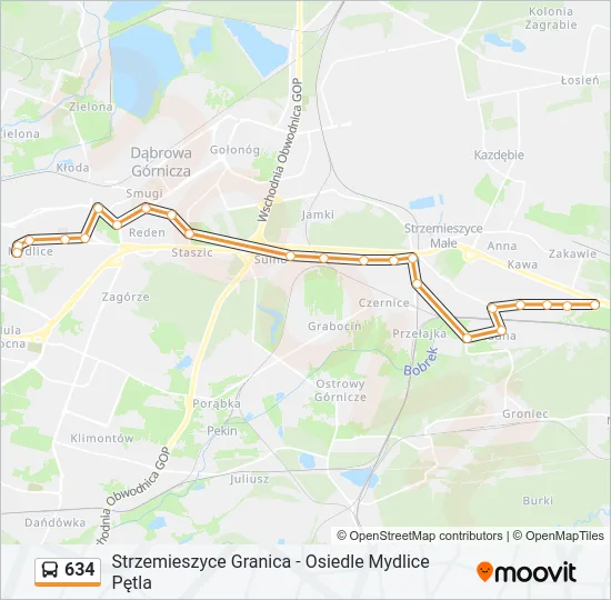 Автобус 634: карта маршрута