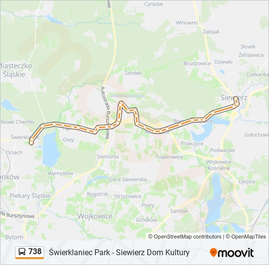 738 bus Line Map