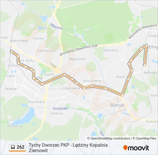 262 bus Line Map