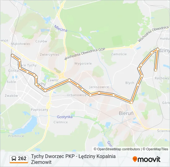 Автобус 262: карта маршрута