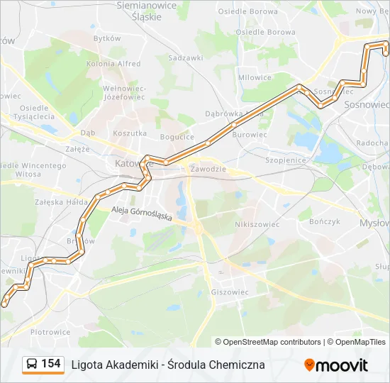 154 Bus Line Map