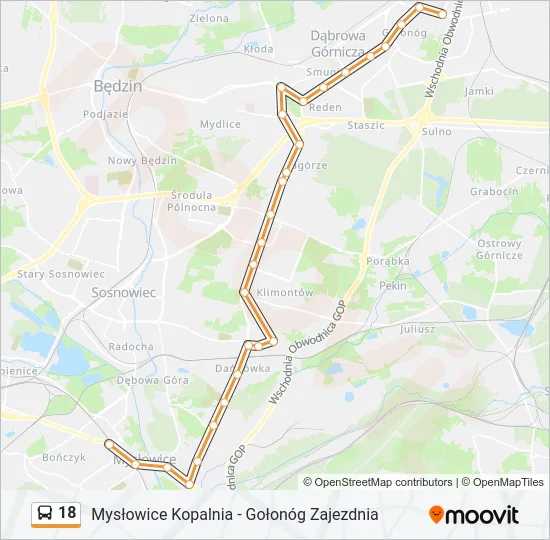 Автобус 18: карта маршрута
