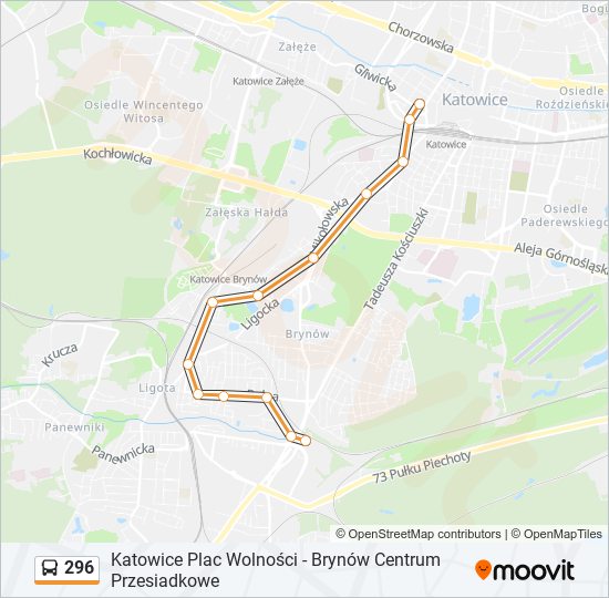 296 bus Line Map