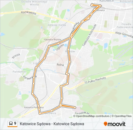 Автобус 9: карта маршрута