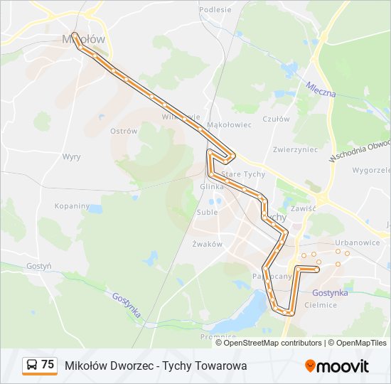 75 bus Line Map