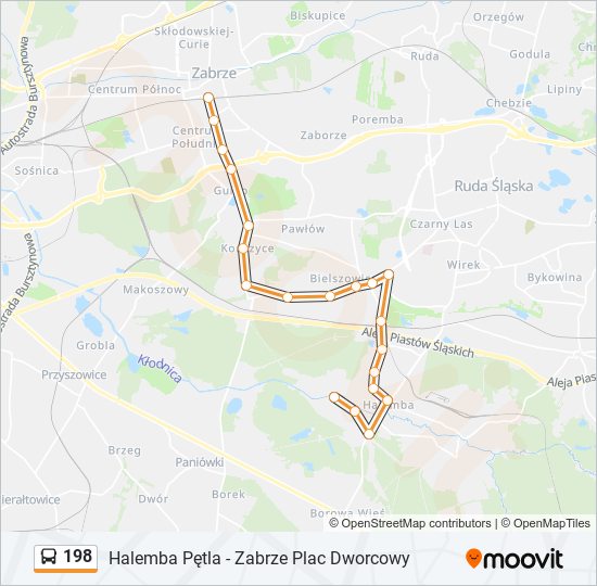 198 bus Line Map