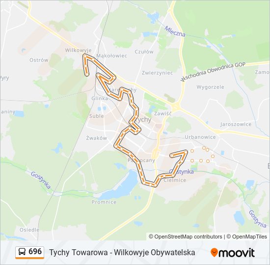 696 bus Line Map