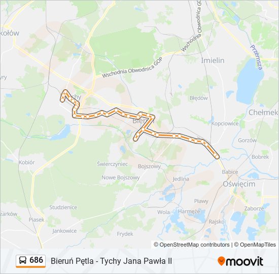 686 bus Line Map