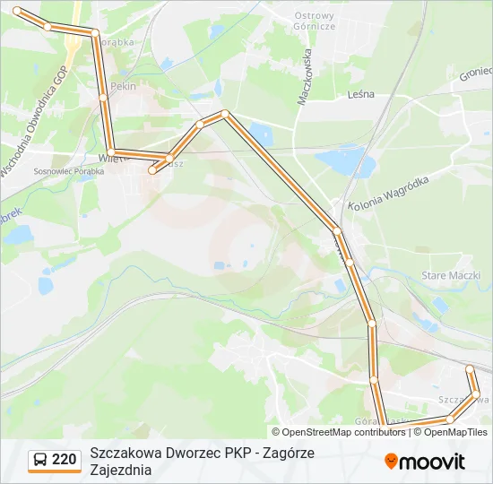 Автобус 220: карта маршрута