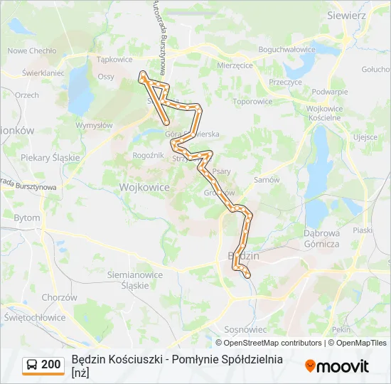 200 Bus Line Map
