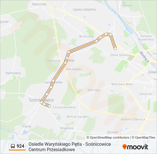 924 bus Line Map