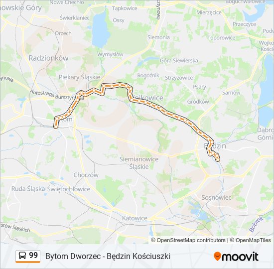 99 bus Line Map