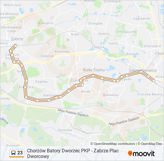 23 bus Line Map