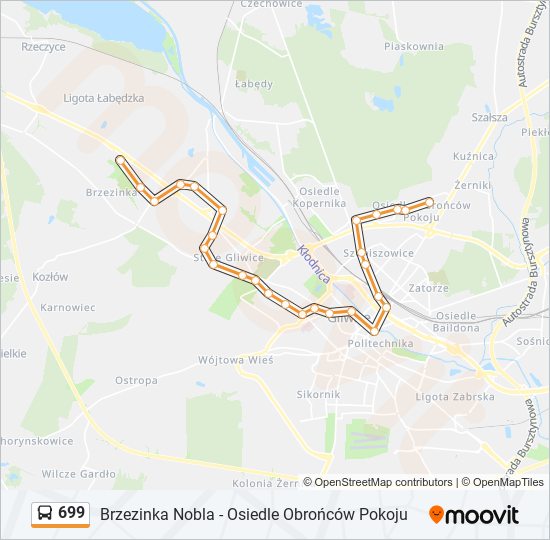 699 bus Line Map