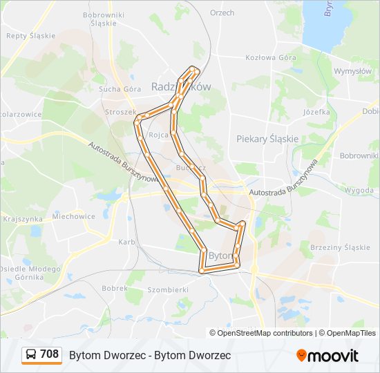 708 bus Line Map