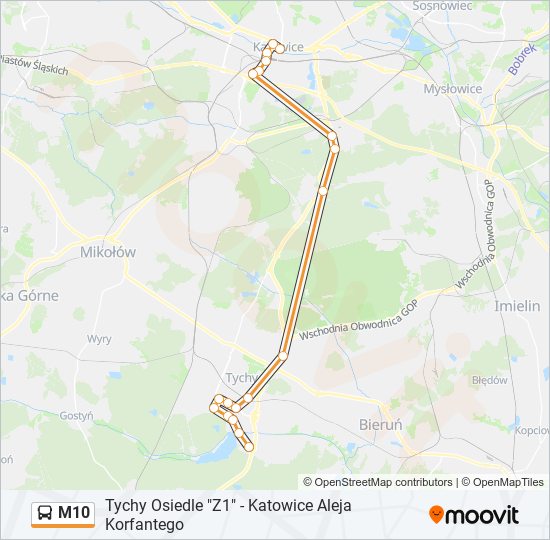 M10 bus Line Map