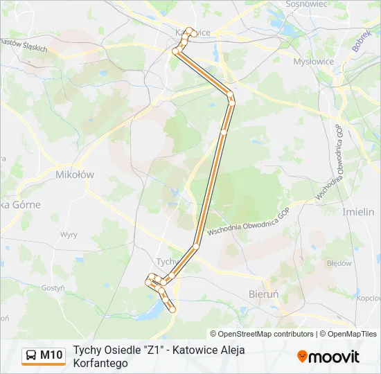 M10 Bus Line Map