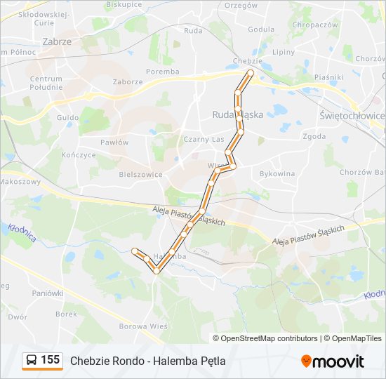 155 bus Line Map