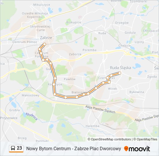 23 bus Line Map