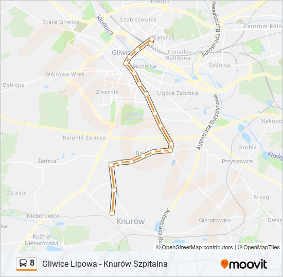 8 bus Line Map