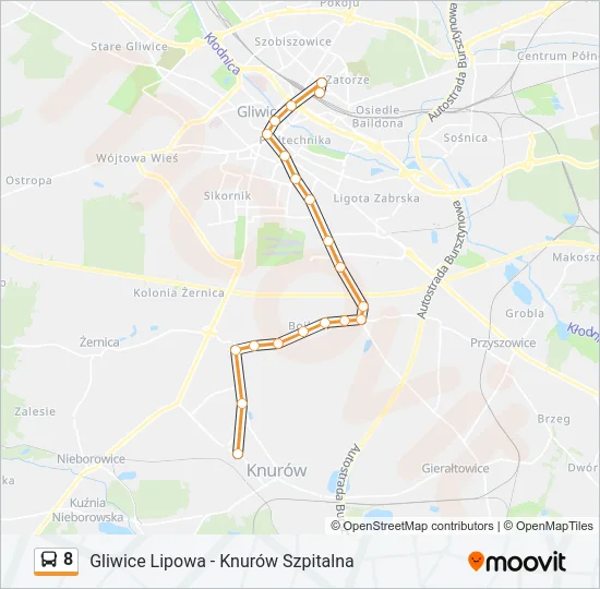 8 Bus Line Map