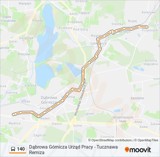 140 bus Line Map