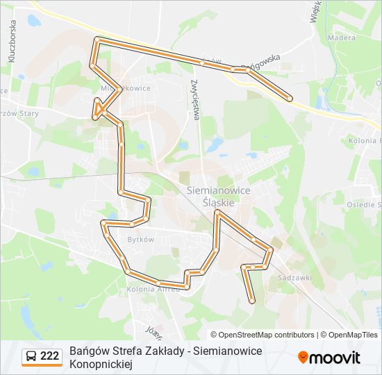 222 bus Line Map