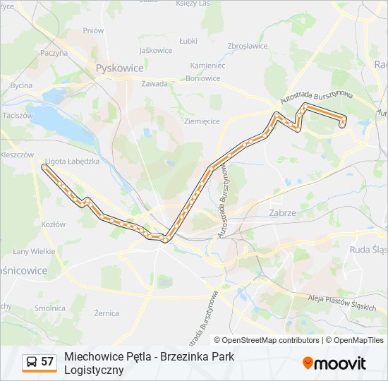 57 bus Line Map