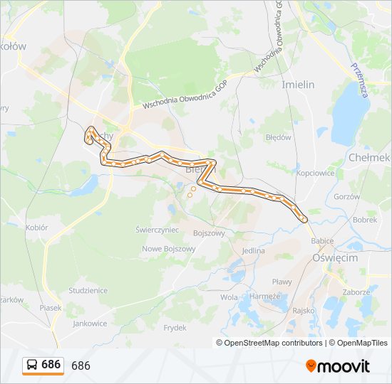 686 bus Line Map