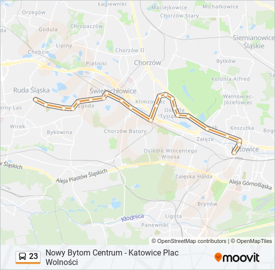 23 bus Line Map