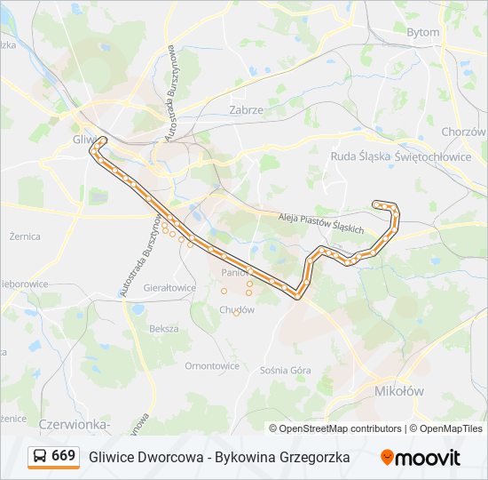 669 bus Line Map