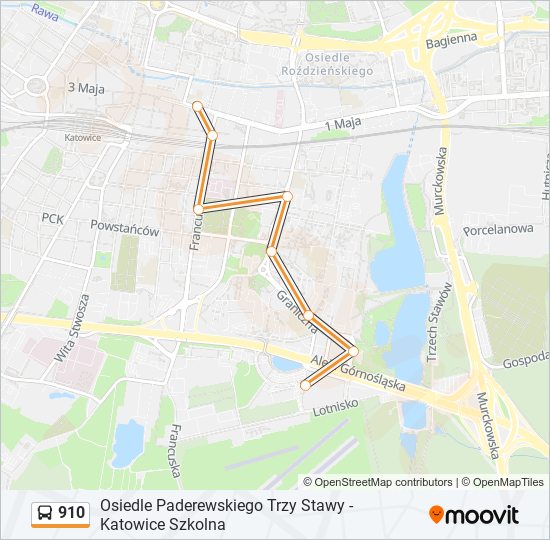 910 bus Line Map