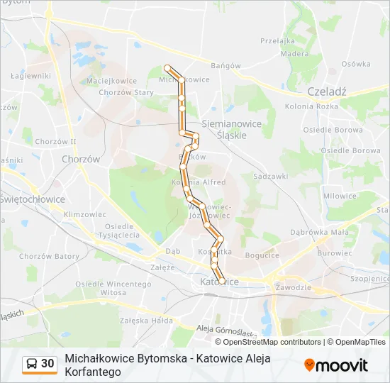 Автобус 30: карта маршрута