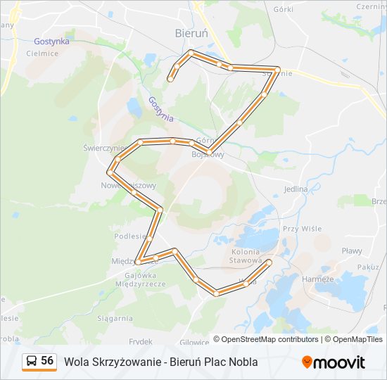 56 bus Line Map