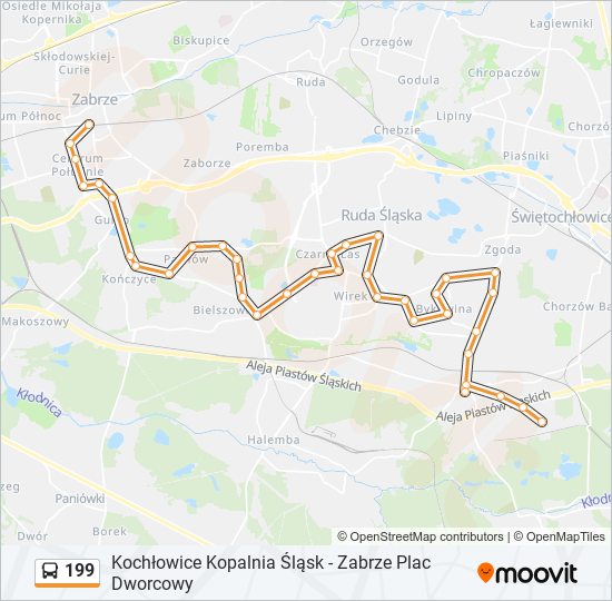 199 bus Line Map