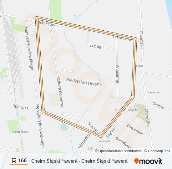 166 bus Line Map