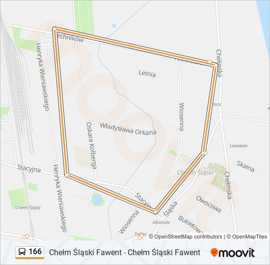 166 bus Line Map