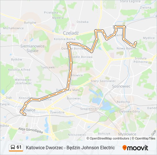 61 bus Line Map