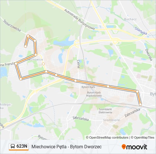 623N bus Line Map