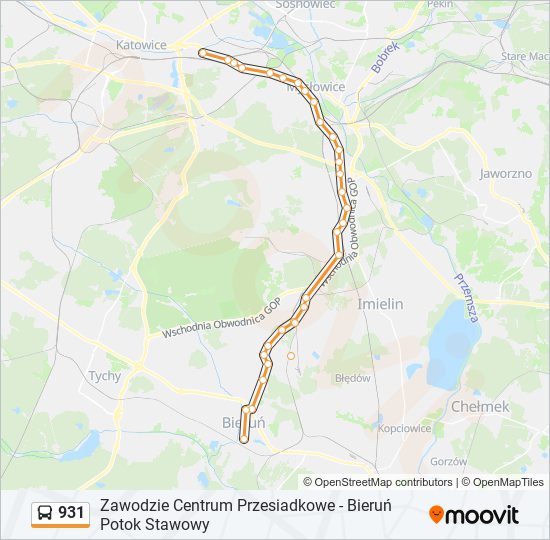 931 bus Line Map