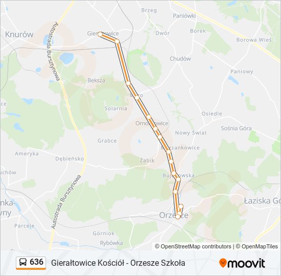 636 bus Line Map