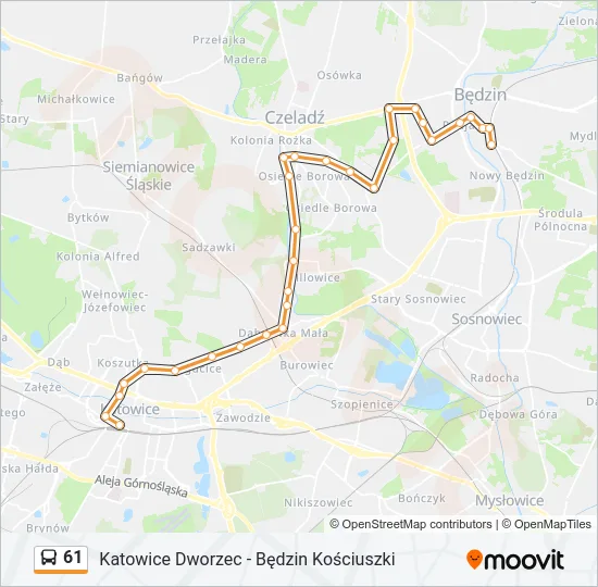 61 Bus Line Map