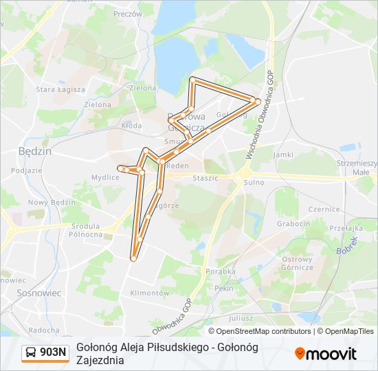 903N bus Line Map